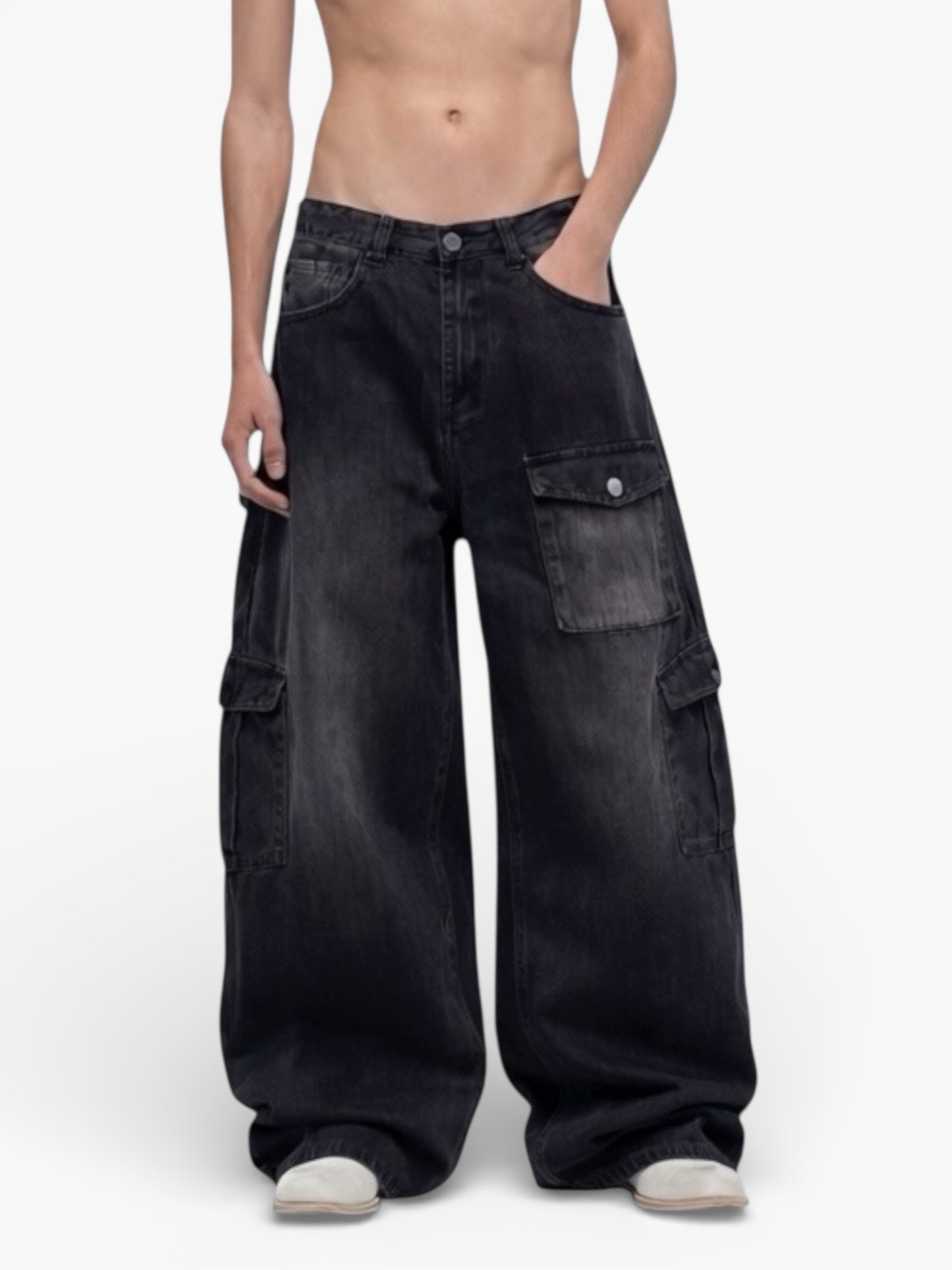 [15OZ BLACK FADED UTILITY ECLIPSE DENIM]