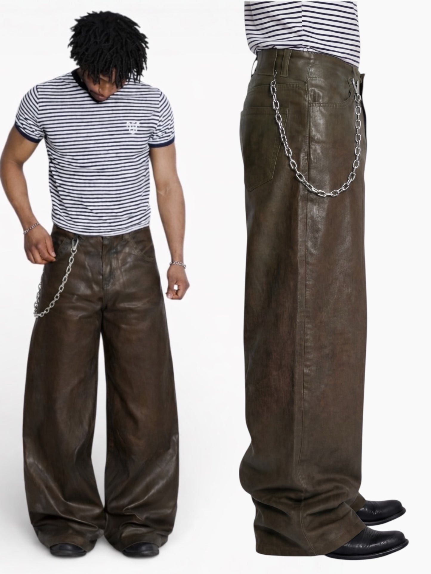 [HAND WAXED BROWN DENIM]