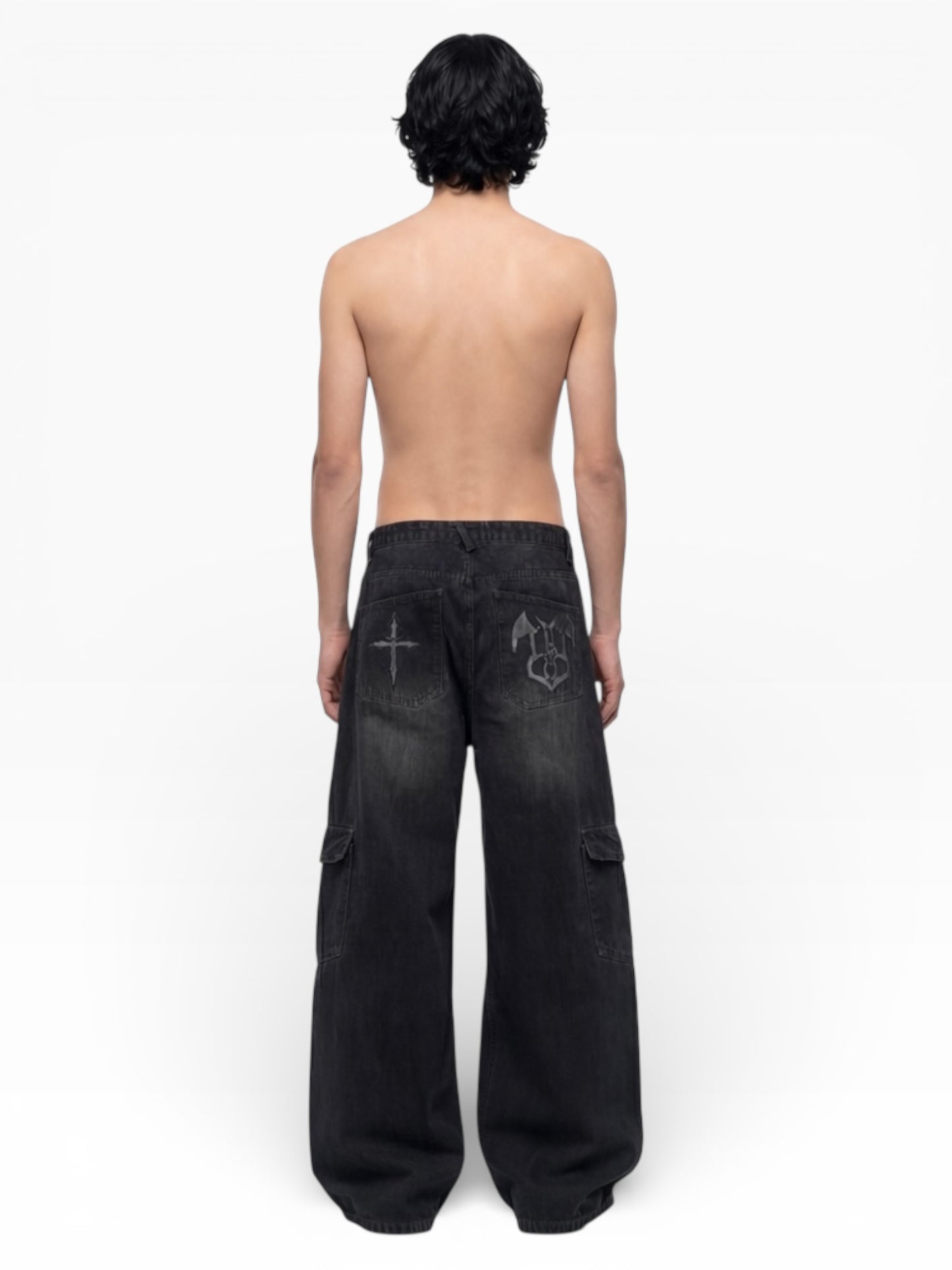 [15OZ BLACK FADED UTILITY ECLIPSE DENIM]